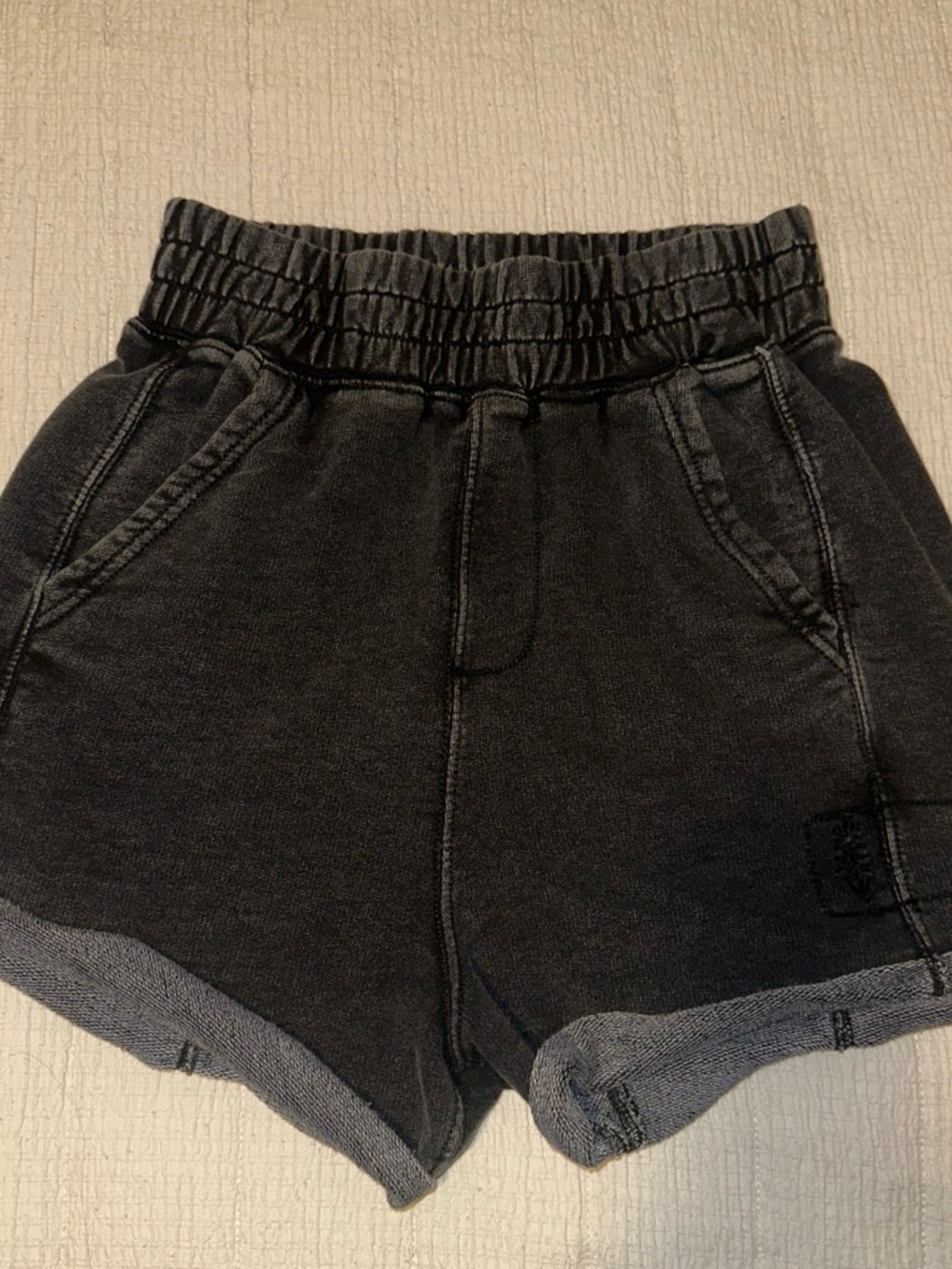 Black Free People Movement High-Waist Athletic Shorts with Elasticized Waist